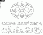 Logo 2015 Copa America. Turnieju piłki nożnej między reprezentacjami z Ameryki Południowej od 11 czerwca do 4 lipca w Chile
