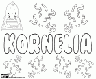 Kornelia, wariant Cornelia. Imię pochodzenia łacińskiego, pochodzące z Cornelius. Kornelia, nazwa, niemiecki, polski, słowacki i węgierski