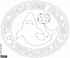 Emblemat Club Deportivo Tiburones Rojos de Veracruz, czerwony rekiny Veracruz, meksykański klub
