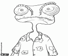 Rango kameleon z jego shirt hawajskie kwiaty, główny bohater filmu