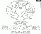 Logo UEFA EURO 2016 lub Mistrzostwa Europy w Piłce Nożnej 2016. Konkurs odbędzie się we Francji od 10 czerwca do 10 lipca 2016