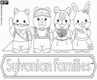 Sylvanian Families, cztery figurki z kolekcji antropomorficznych zwierząt. Te figurki są z japońskiej firmy Epoch