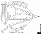 Logo z Deportivo Alavés, klub piłkarski założony w 1921 roku, z siedzibą w Vitoria-Gasteiz, Alava