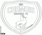 Emblemat z Chamois Niortais Football Club, znany jako Les Chamois, kozice, klub piłkarski Niort, miasto Deux-Sèvres w centrum-zachód Francji
