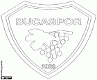 Emblemat z Bucaspor Kulübü, klub piłkarski z siedzibą w mieście Izmir, metropolii w skrajnej zachodniej Anatolii, trzecie miasto bardziej zaludniona Turcji