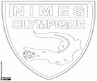 Tarcza z Nîmes Olympique, klub piłkarski z siedzibą w mieście Nîmes, stolica departamentu Gard w południowej Francji