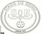 Odznaka Stade de Reims, francuski klub piłkarski z miasta Reims, miasto na Marne, w północno-wschodniej Francji, w regionie Szampania-Ardeny