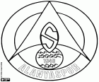 Emblemat Alanyaspor, klub piłkarski z siedzibą w mieście Alanya, miejscowości wypoczynkowej na śródziemnomorskim wybrzeżu Anatolii