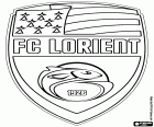 Logo Football Club Lorient-Bretagne Sud, klub piłkarski z siedzibą w Lorient, miasto portowe w Bretanii, w północno – zachodniej Francji