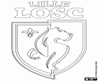 Tarcza z Lille Olympique Sporting Club, LOSC Lille, klub piłkarski z siedziba w Lille, miasta na północy Francji i stolica regionu Nord-Pas-de-Calais-Picardie
