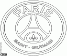 Tarcza z Paris Saint-Germain Football Club, PSG, sports club i klub piłkarski z siedzibą w Paryżu, stolicy Francji