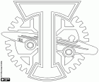Logo FK Torpedo Moskwa, klub piłkarski z siedzibą w Federalnej miasto Moskwa, stolica Rosji. Futbolnyĭ Klub Torpedo Moskva, oryginalne rosyjskie imię transliteracji
