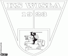 Emblemat Klub Sportowy Wisła Puławy, klub piłkarski z siedzibą w Puławach, miasto położone w zbiegu rzek Wisły i Kurowka w województwie lubelskim, na wschód od Polski
