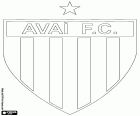 Logo Avaí Futebol Clube, klub piłkarski z siedzibą w mieście Florianópolis, miasto na wybrzeżu Atlantyku w południowej Brazylii, stolica stanu Santa Catarina