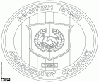 Logo AEL FC Kalloni, klub piłkarski z siedzibą w Mytilene, miasto na wyspie Lesbos i kapitału w regionie Wyspy Egejskie Północne