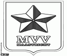 Emblemat Maastrichtse Voetbal Vereniging Maastricht, MVV Maastricht, klub piłkarski z siedzibą w Maastricht, miasto do brzegu Mozy i graniczy z Belgią, w pobliżu granicy z Niemcami. Maastricht jest stolicą prowincji Limburg i zabytkowego miasta, atrakcje turystyczne