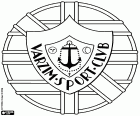 Logo Varzim Sport Club, klub piłkarski z siedzibą w Póvoa de Varzim, miasto z wybrzeża Oceanu Atlantyckiego, w dzielnicy Porto, w dzielnicy Porto, w regionie północ w Portugalii