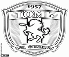 Tarcza z FK Tom Tomsk, klub piłkarski z siedzibą w Tomsk, Syberyjski miasto nad rzeką Tom i stolicą obwodu tomskiego