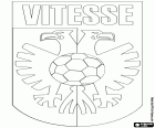 Tarcza Stichting Betaald Voetbal Vitesse, SBV Vitesse Arnhem, klubu piłki nożnej z siedziba w Arnhem, miasta w brzegu Renu, w wschodniej części Holandii, stolica prowincji Geldria