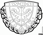 Tarcza Śląsk WKS Wrocław, Wrocławski Klub Sportowy Śląsk Wrocław SA, klub piłkarski z siedzibą we Wrocławiu, miasta nad brzegiem rzeki Odry i stolica Województwo dolnośląskie w południowo-zachodniej Polsce