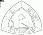 Logo Ruch Chorzów SA, klub piłkarski z siedziba w Chorzowie, miasto w województwa śląskiego, w południowej Polsce. Chorzów jest częścią Metropolitan obszarze Śląska wraz z Katowic i innych gmin