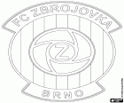 Tarcza z FC Zbrojovka Brno, klub piłkarski z siedzibą w Brnie, drugie największe miasto w kraju, w historycznym regionie Morawy, w południowo-wschodniej części Republiki Czeskiej