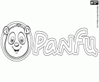Logo Panfu z twarzy Miś panda. Panfu jest edukacyjny wirtualny świat dla dzieci z grami dla wielu graczy