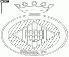 Emblemat Girona FC. Klub piłkarski, założony w 1930 w mieście Girona. Na sezon 2017-2018 zagra po raz pierwszy w swojej historii w hiszpańskiej pierwszej lidze, La Liga, po uzyskaniu drugiej pozycji w 123 ligi sezonu 2016-2017