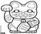 Maneki-neko, popularny japoński figurka, talizman szczęścia w japońskiej tradycji