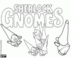 Grupa krasnale z oryginalnym logo angielski nowego filmu Gnomeo i Julia, Sherlock Gnomes