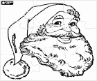 Puzzle z twarzy Santa Claus zadowolony z jego kapelusz i jego długą białą brodą