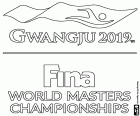 Logo mistrzostw świata w pływaniu w Gwangju 2019. Mistrzostwa świata w Pływaniu na krótkim basenie organizowane w Gwangju, South Korea, z 12-28 lipca 2019