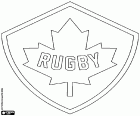 Logo reprezentacji Kanady w rugby. Mają pseudonimy Canucks i Les Rouges
