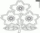 Logo z trzema wiśniowymi kwiatami, symbolem reprezentacji Japonii w rugby, który ma przydomek The Brave Blossoms, dzielnych kwiatów