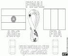 Argentyna vs. Francja. Finał Mistrzostw Świata FIFA Katar 2022. Stadion Lusail w Doha, 17 grudnia 2022 r. W decydującym meczu mistrzostw zmierzy się weteran Leo Messi z młodym Kylianem Mbappe, dwiema największymi gwiazdami odpowiednio Argentyny i Francuzów