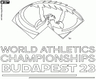 Logo Mistrzostw Świata w Lekkoatletyce 2023, Budapeszt, Węgry, od 19 do 27 sierpnia 2023 r.