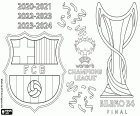 Barça zachowała tytuł UEFA Women's Champions League w sezonie 2023-2024, po pokonaniu Olympique Lyon po raz pierwszy 2-0 po bramkach Aitany Bonmatí i Alexii Putellas pod wodzą trenera Jonathana Giráldeza. To trzecie mistrzostwo zdobyte przez drużynę Barçy w najważniejszych europejskich rozgrywkach. W trzecim finale rozegranym przeciwko klubowi z Lyonu, najczęściej powtarzanym finale w historii, piłkarze Barçy odnieśli zwycięstwo, przełamując absolutną dominację Francuzów w dwóch poprzednich finałach