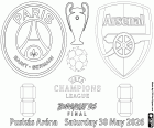 kolorowanka PSG kontra Arsenal, finał 2025-2026