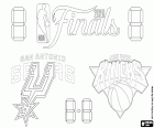 kolorowanka Spurs - Knicks, finały NBA 2026