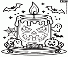 kolorowanka Świeca halloweenowa