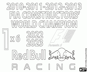 kolorowanka Red Bull Racing, mistrz F1 x6