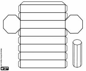 kolorowanka Regularne pryzmat ośmiokątny