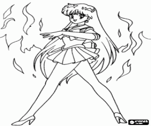 kolorowanka Rei Hino jest Sailor Mars