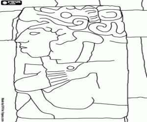 kolorowanka Relief Majów, Palenque, Meksyk