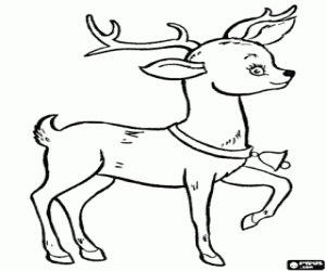 kolorowanka Renifer Boże Narodzenie z mały Dzwoneczek