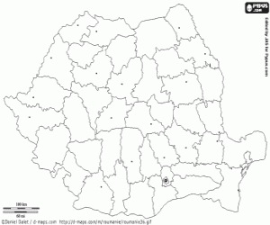 kolorowanka Rumunia Mapa