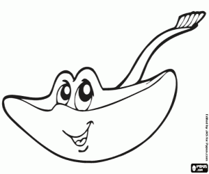 kolorowanka Ryby chrzęstnoszkieletowe, Płaszczka