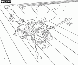 kolorowanka Rycerz, bohater z Thor