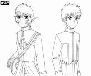 kolorowanka Rycerz niebieski i Masaya Aoyama