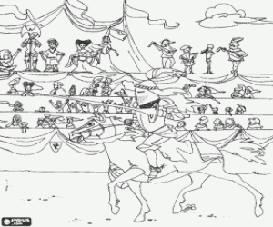 kolorowanka Rycerz średniowieczny turnieju